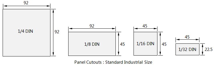 進口數顯儀表開孔尺寸示意圖