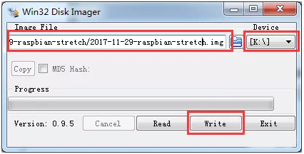 選擇系統(tǒng)鏡像和需要寫入的設備