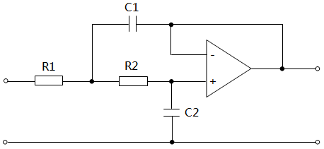 采用運(yùn)算放大器的二階有源LPF電路