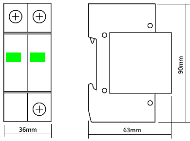 220V單相交流電源浪涌保護器外形尺寸