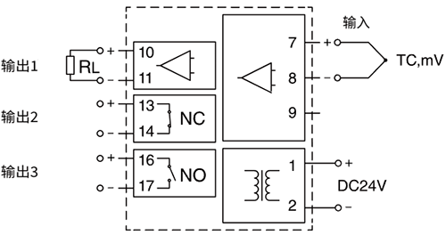 熱電偶信號報(bào)警設(shè)定器接線圖