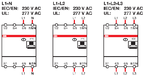 三相電路A、B、C或單相電路L-N接線時，開關最右邊兩極始終都接入電路，那么漏電保護和測試按鈕功能都不會受到影響